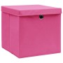 Aufbewahrungsboxen mit Deckel 4 Stück rosa 28x28x28 cm von vidaXL, Aufbewahrungskörbe - Ref: Foro24-325204, Preis: 22,97 €, R...