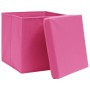 Storage boxes with lids 4 units pink 28x28x28 cm by vidaXL, Storage baskets - Ref: Foro24-325204, Price: 24,68 €, Discount: %