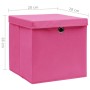 Storage boxes with lids 4 units pink 28x28x28 cm by vidaXL, Storage baskets - Ref: Foro24-325204, Price: 24,68 €, Discount: %