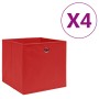 Cajas de almacenaje 4 uds tela no tejida rojo 28x28x28 cm de vidaXL, Cestas para almacenaje - Ref: Foro24-325219, Precio: 21,...