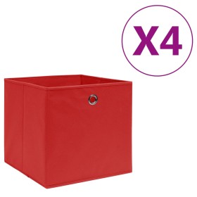 Aufbewahrungsboxen 4 Stück Vliesstoff rot 28x28x28 cm von vidaXL, Aufbewahrungskörbe - Ref: Foro24-325219, Preis: 21,99 €, Ra...