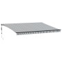 Toldo retráctil automático gris antracita y blanco 500x300 cm de , Toldos - Ref: Foro24-3310240, Precio: 488,90 €, Descuento: %