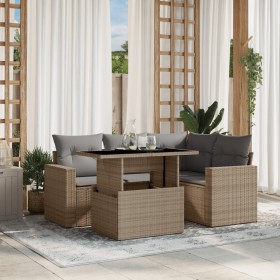 Gartensofa-Set mit 5-teiligen Kissen aus synthetischem Rattan in Beige. von , Gartensets - Ref: Foro24-3267249, Preis: 405,31...