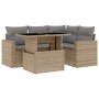 Garden sofa set with 5-piece synthetic rattan beige cushions by , Garden sets - Ref: Foro24-3267249, Price: 413,58 €, Discoun...