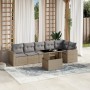 Set of 7-piece garden sofas and beige synthetic rattan cushions by , Garden sets - Ref: Foro24-3267289, Price: 546,91 €, Disc...