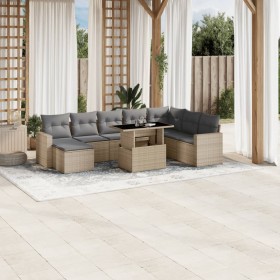 Gartensofagarnitur 9-teilig mit Kissen aus synthetischem Rattan in Beige. von , Gartensets - Ref: Foro24-3267469, Preis: 639,...