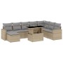 Garden sofa set 9 pieces with beige synthetic rattan cushions by , Garden sets - Ref: Foro24-3267469, Price: 639,76 €, Discou...