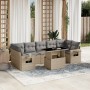 Garden sofa set with 8 pieces of synthetic beige rattan and cushions. by , Garden sets - Ref: Foro24-3267779, Price: 629,08 €...