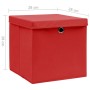 Storage boxes with lids 4 pcs red 28x28x28 cm by vidaXL, Storage baskets - Ref: Foro24-325220, Price: 28,99 €, Discount: %