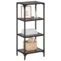 Shelf with black glass surface and steel 40x30x95 cm by , Hangers and shelves - Ref: Foro24-846039, Price: 57,40 €, Discount: %