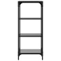 Shelf with black glass surface and steel 40x30x95 cm by , Hangers and shelves - Ref: Foro24-846039, Price: 57,40 €, Discount: %