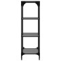 Shelf with black glass surface and steel 40x30x95 cm by , Hangers and shelves - Ref: Foro24-846039, Price: 57,40 €, Discount: %