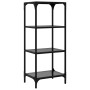 Shelf with black glass surface and steel 40x30x95 cm by , Hangers and shelves - Ref: Foro24-846039, Price: 57,40 €, Discount: %