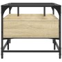 Glass top coffee table with steel Sonoma oak 98.5x50x45 cm by , Coffee table - Ref: Foro24-846045, Price: 106,54 €, Discount: %