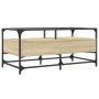 Mesa de centro tapa de vidrio acero roble Sonoma 98,5x50x45 cm de , Mesas de centro - Ref: Foro24-846045, Precio: 110,99 €, D...