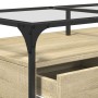 Glass top coffee table with steel Sonoma oak 98.5x50x45 cm by , Coffee table - Ref: Foro24-846045, Price: 106,54 €, Discount: %