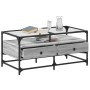 Mesa de centro tapa de vidrio acero gris Sonoma 98,5x50x45 cm de , Mesas de centro - Ref: Foro24-846047, Precio: 113,99 €, De...