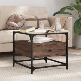 Center table with brown oak glass doors 50x50x45 cm by , Coffee table - Ref: Foro24-846053, Price: 76,99 €, Discount: %