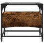 Glass top coffee table with smoked oak and steel, 50x50x45 cm. by , Coffee table - Ref: Foro24-846051, Price: 71,66 €, Discou...