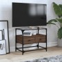 Mueble TV cristal y madera ingeniería marrón roble 60x35x51 cm de , Muebles TV - Ref: Foro24-846058, Precio: 72,06 €, Descuen...