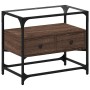 TV stand made of brown oak wood and glass, dimensions 60x35x51 cm. by , TV Furniture - Ref: Foro24-846058, Price: 72,06 €, Di...