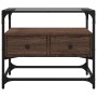 TV stand made of brown oak wood and glass, dimensions 60x35x51 cm. by , TV Furniture - Ref: Foro24-846058, Price: 72,06 €, Di...