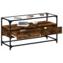 TV stand made of smoked oak wood and glass, measuring 98x35x51 cm. by , TV Furniture - Ref: Foro24-846066, Price: 88,35 €, Di...