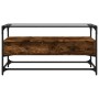 TV stand made of smoked oak wood and glass, measuring 98x35x51 cm. by , TV Furniture - Ref: Foro24-846066, Price: 88,35 €, Di...