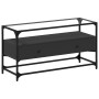 TV stand made of black glass and wood, 98x35x51 cm by , TV Furniture - Ref: Foro24-846064, Price: 90,98 €, Discount: %