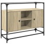 Aparador cristal y madera ingeniería roble Sonoma 98x35x81 cm de , Aparadores - Ref: Foro24-846070, Precio: 111,56 €, Descuen...