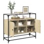 Aparador cristal y madera ingeniería roble Sonoma 98x35x81 cm de , Aparadores - Ref: Foro24-846070, Precio: 111,56 €, Descuen...