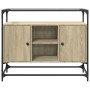 Aparador cristal y madera ingeniería roble Sonoma 98x35x81 cm de , Aparadores - Ref: Foro24-846070, Precio: 111,56 €, Descuen...