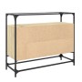 Aparador cristal y madera ingeniería roble Sonoma 98x35x81 cm de , Aparadores - Ref: Foro24-846070, Precio: 111,56 €, Descuen...