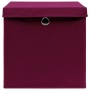 Storage boxes with lids 10 pcs dark red 28x28x28 cm by vidaXL, Storage baskets - Ref: Foro24-325202, Price: 55,35 €, Discount: %