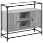 Glass and wood sideboard in gray Sonoma engineering 98x35x81 cm by , Sideboards - Ref: Foro24-846072, Price: 111,21 €, Discou...