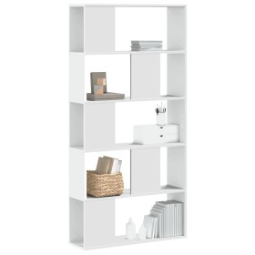 Bookshelf with 5 white engineered wood shelves, 80.5x23.5x162.5 cm by , Bookcases and shelves - Ref: Foro24-852771, Price: 82...