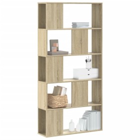 5-level oak Sonoma wood bookshelf 80.5x23.5x162.5 cm by , Bookcases and shelves - Ref: Foro24-852773, Price: 80,99 €, Discoun...