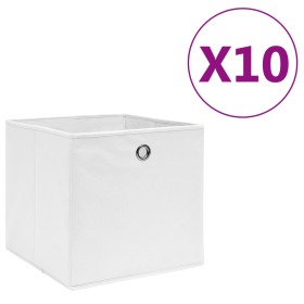 Aufbewahrungsboxen 10 Stück Vliesstoff weiß 28x28x28 cm von vidaXL, Aufbewahrungskörbe - Ref: Foro24-325209, Preis: 45,41 €, ...