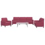 Dreiteiliges Sofaset mit roten Samtkissen. von , Sofas - Ref: Foro24-3278435, Preis: 640,09 €, Rabatt: %