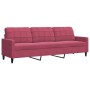 Dreiteiliges Sofaset mit roten Samtkissen. von , Sofas - Ref: Foro24-3278435, Preis: 640,09 €, Rabatt: %