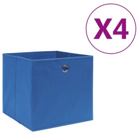 Cajas de almacenaje 4 uds tela no tejida azul 28x28x28 cm de vidaXL, Cestas para almacenaje - Ref: Foro24-325195, Precio: 20,...