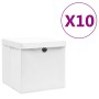 Storage boxes with lids 10 units white 28x28x28 cm by vidaXL, Storage baskets - Ref: Foro24-325210, Price: 59,41 €, Discount: %