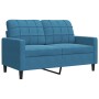 Set of sofas with 2 blue velvet cushions by , Sofas - Ref: Foro24-3278400, Price: 478,80 €, Discount: %