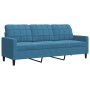 Set of sofas with 2 blue velvet cushions by , Sofas - Ref: Foro24-3278400, Price: 478,80 €, Discount: %