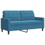 Set of sofas with 2 blue velvet cushions by , Sofas - Ref: Foro24-3278480, Price: 509,76 €, Discount: %