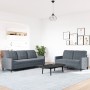 Set of sofas with 2 dark gray velvet cushions by , Sofas - Ref: Foro24-3278392, Price: 475,99 €, Discount: %