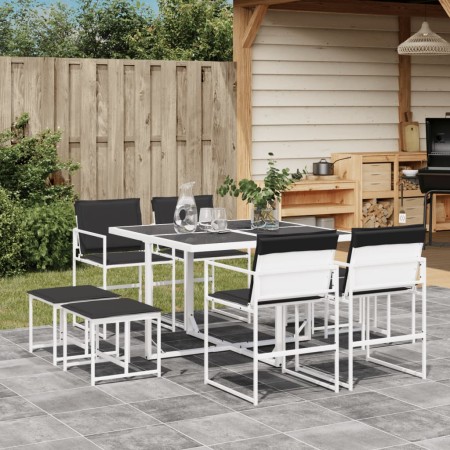 9-piece garden dining set with white textilene cushions by , Garden sets - Ref: Foro24-3295113, Price: 331,24 €, Discount: %