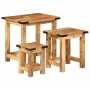 Stackable tables, set of 3, made of solid rough mango wood. by , Side tables - Ref: Foro24-358502, Price: 100,95 €, Discount: %