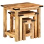 Stackable tables, set of 3, made of solid rough mango wood. by , Side tables - Ref: Foro24-358502, Price: 100,95 €, Discount: %