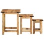 Stackable tables, set of 3, made of solid rough mango wood. by , Side tables - Ref: Foro24-358502, Price: 100,95 €, Discount: %